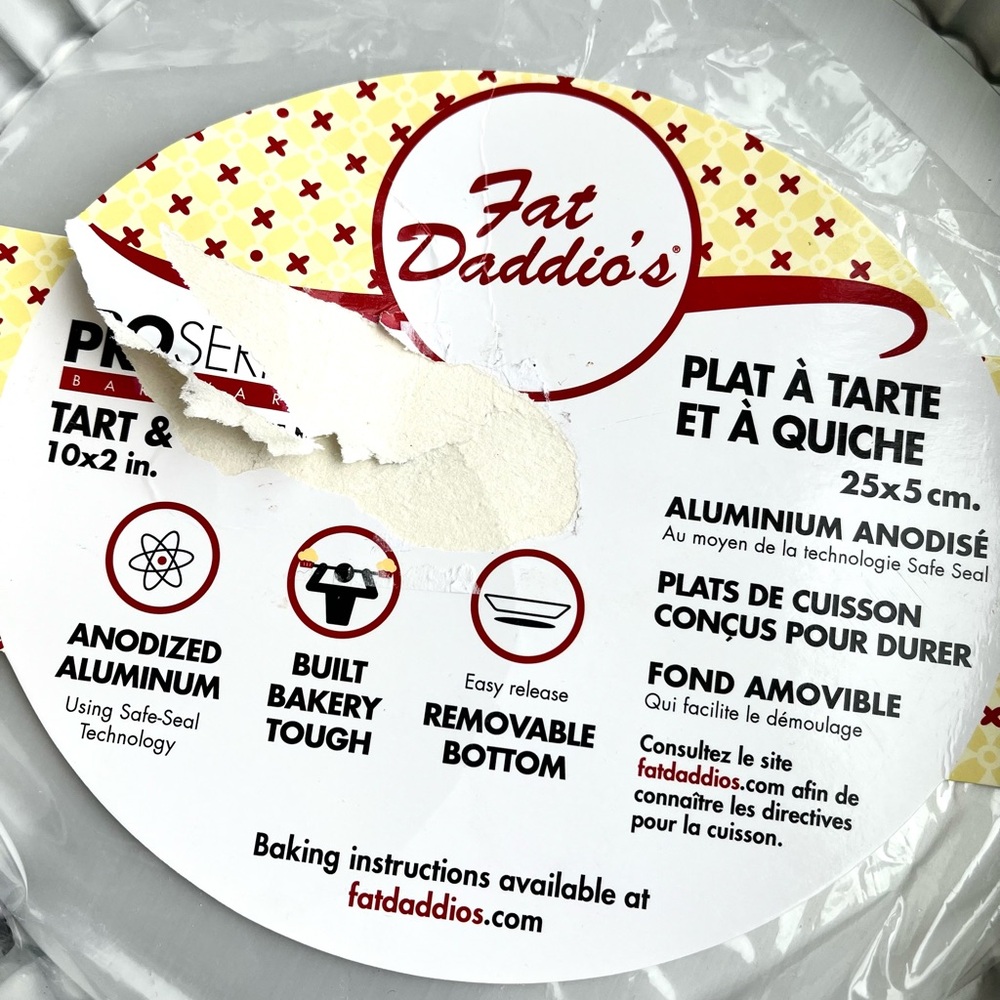 NWT Fat Daddios Anodized Aluminum Tart Pan with Removable Bottom